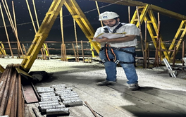 Extracted Concrete core samples from Chimney at Kahalgaon, Bihar