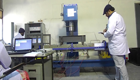 Test set up for Flexural Strength of Reinforced Concrete Beams