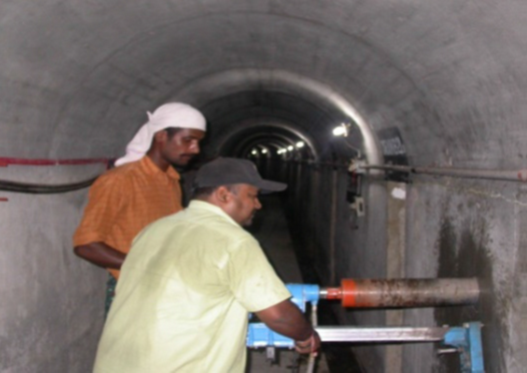 Concrete Core extraction of 150 mm diameter & 1 metre length from gallery of Gravity Dam