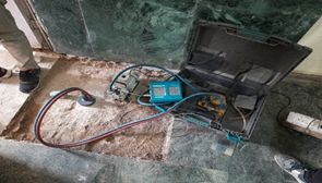 Concrete Air Permeability Test being done at site
