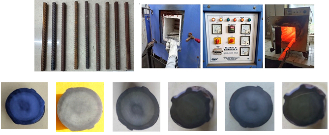 Study on effect of fire on residual mechanical properties of reinforcing bars and cross sections of different brands of TMT bars obtained from Ring Test