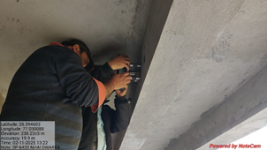 Bond strength of repair material testing at site of NHAI Residential Enclave at Dwarka, New Delhi