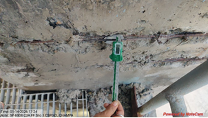 Measurement of rebar diameter of an RCC member